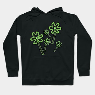 Green flowers with noise effect Hoodie